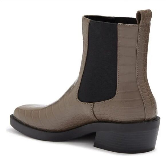 New Open Edit Ayla Chelsea Boot (Women) ForestGreen croc heeled ankle booties 19 - Picture 2 of 5